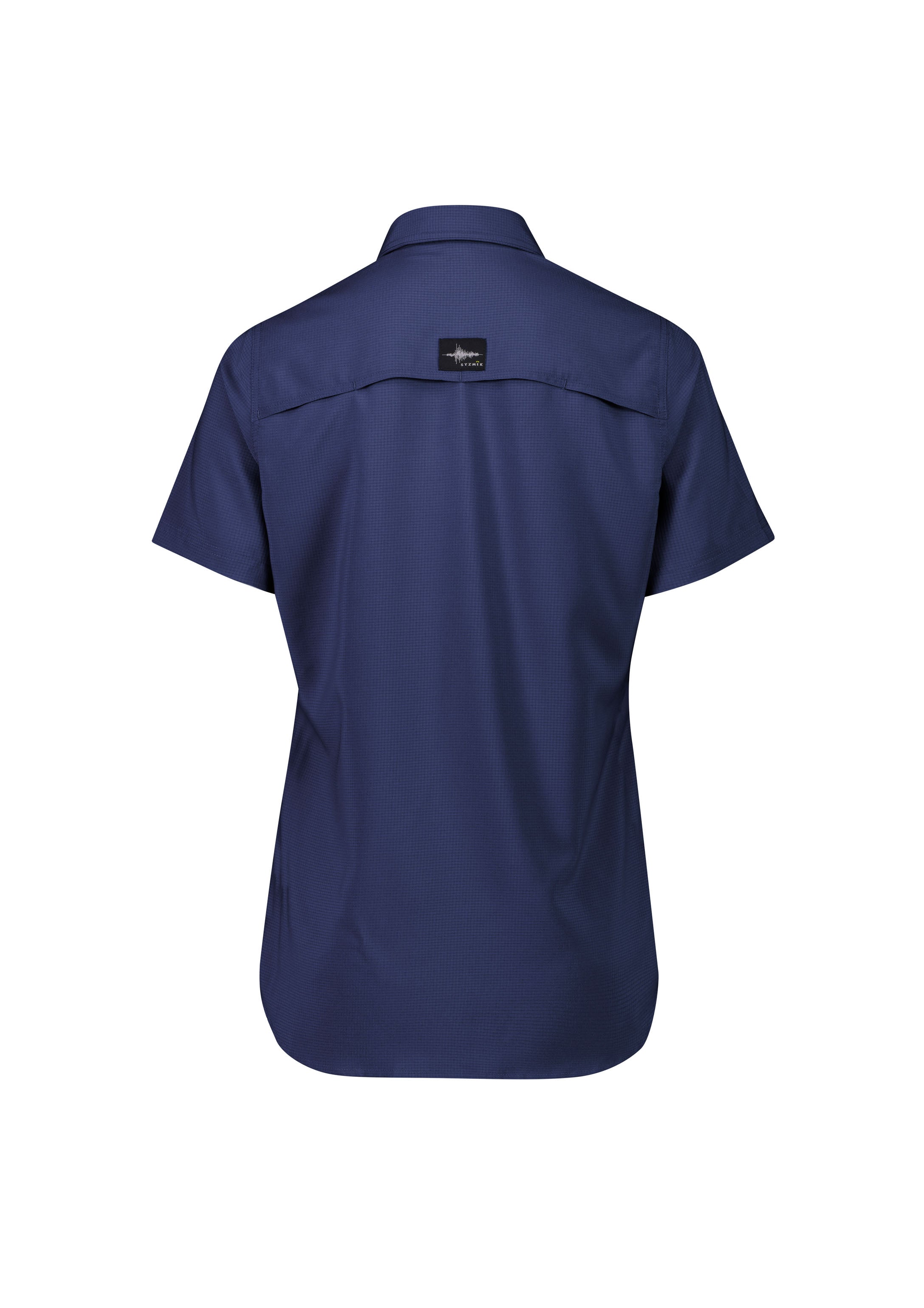 Syzmik ZW765 Womens Outdoor Short Sleeve Shirt in Navy - back view