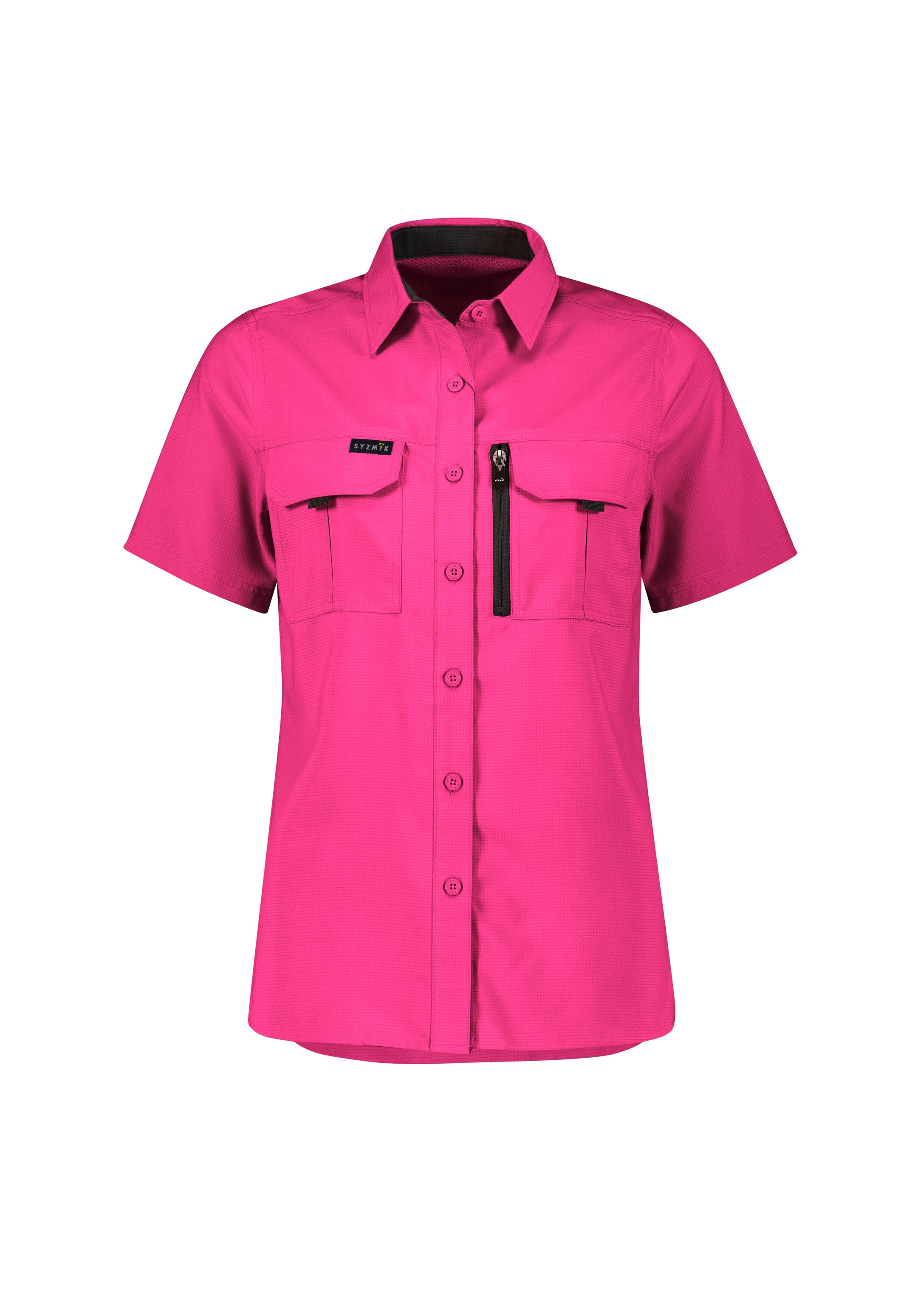 Syzmik ZW765 Womens Outdoor Short Sleeve Shirt in Pink