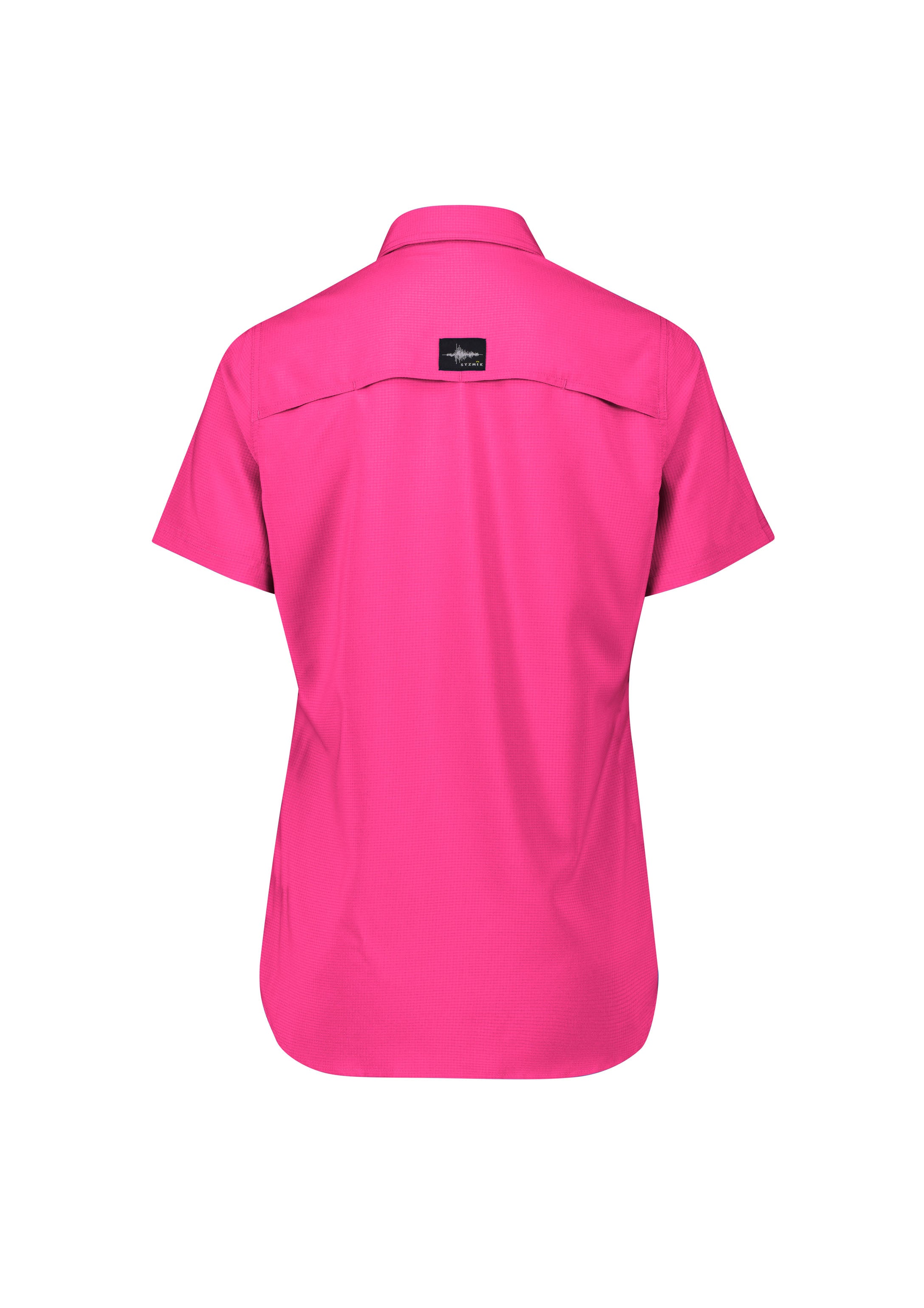 Syzmik ZW765 Womens Outdoor Short Sleeve Shirt in Pink - back view
