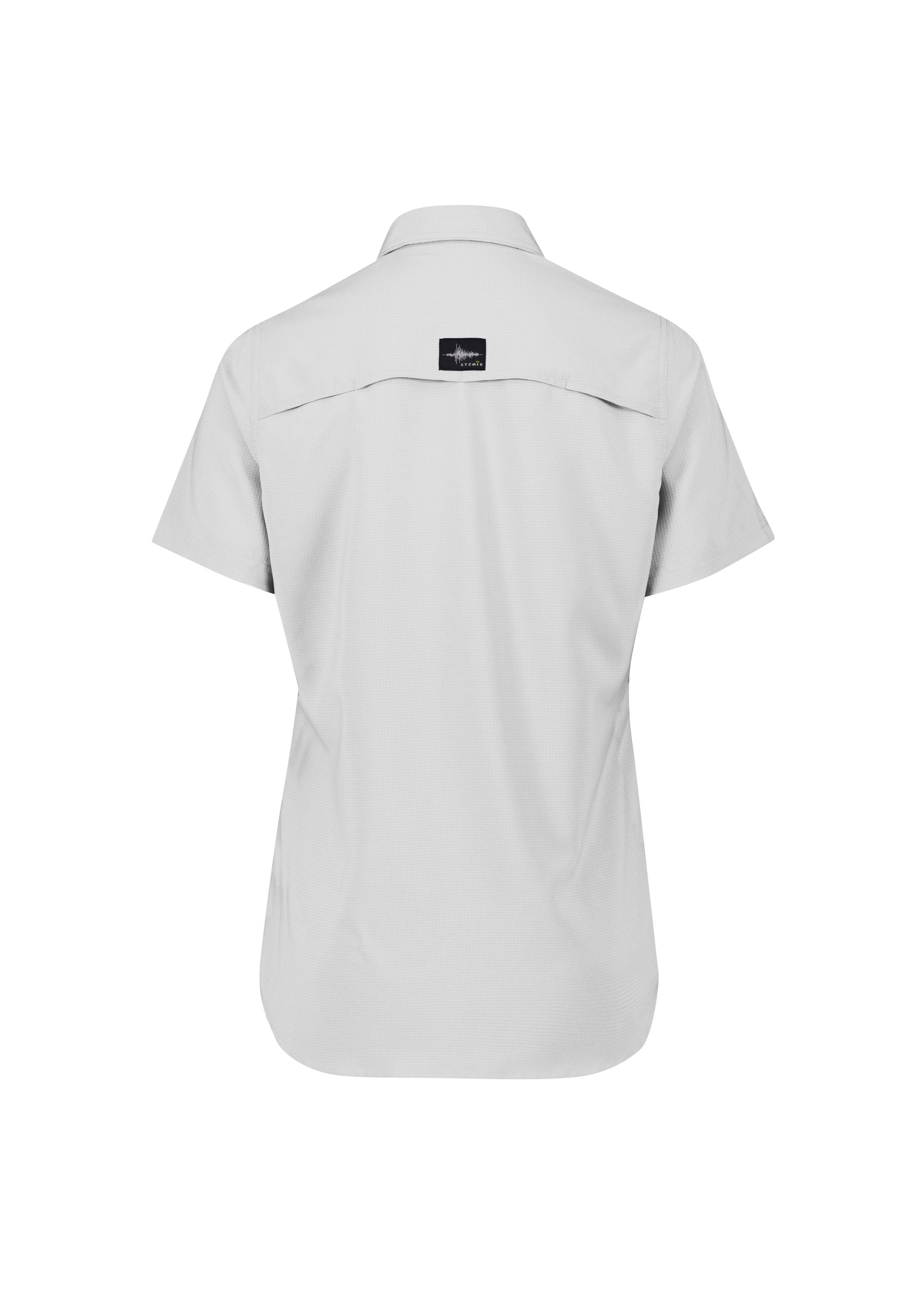 Syzmik ZW765 Womens Outdoor Short Sleeve Shirt in Stone - back view