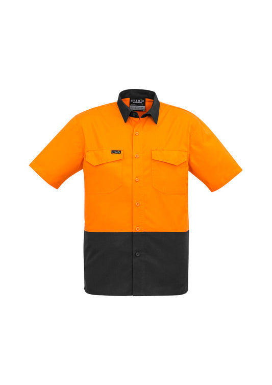 Mens Rugged Cooling Hi Vis Short Sleeve Shirt - ZW815 - syzmik-1