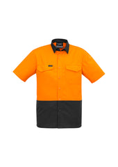 Mens Rugged Cooling Hi Vis Short Sleeve Shirt - ZW815 - syzmik-1