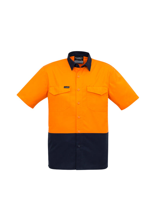 Mens Rugged Cooling Hi Vis Short Sleeve Shirt - ZW815 - syzmik-0