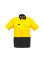 Mens Rugged Cooling Hi Vis Short Sleeve Shirt - ZW815 - syzmik-3