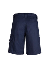 Syzmik ZWL011 Womens Plain Utility Short in Navy - back view