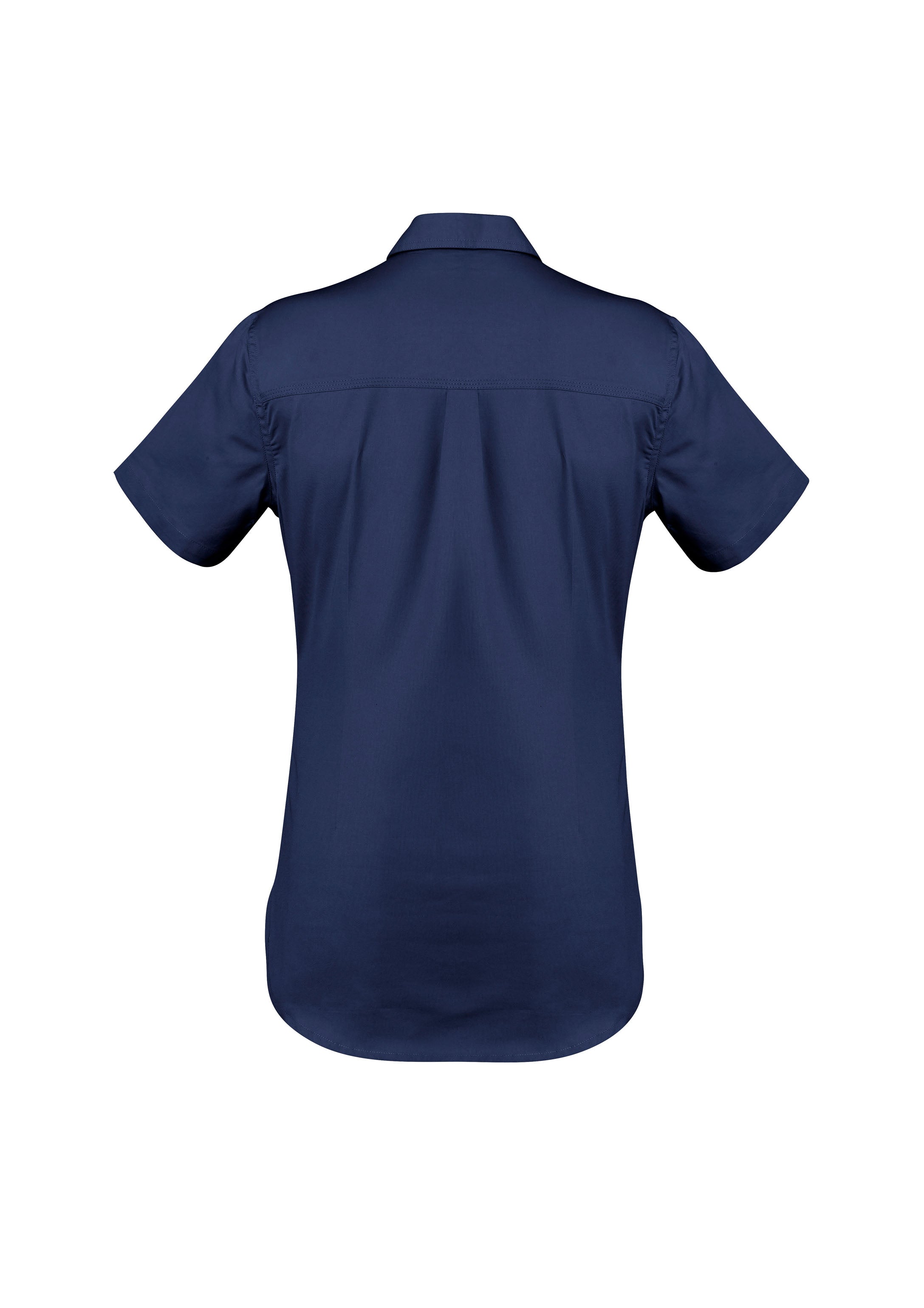 Syzmik ZWL120 Womens Lightweight Tradie Short Sleeve Shirt in Blue - back view